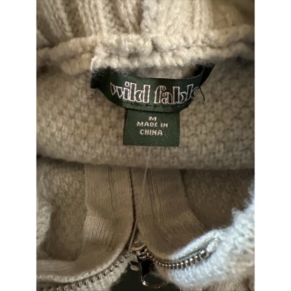 Wild Fable Women's Cable Zip Hoodie Sweatshirt Light Gray M NWT - Picture 5 of 7